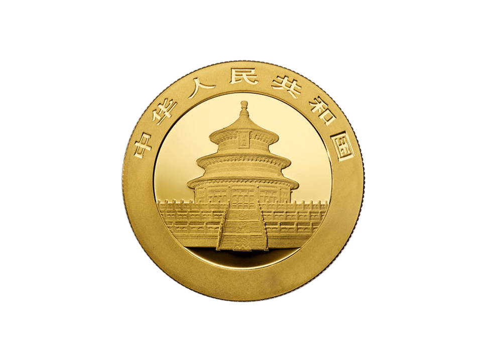 Buy original gold coins China Panda 1 oz Gold with Bitcoin!