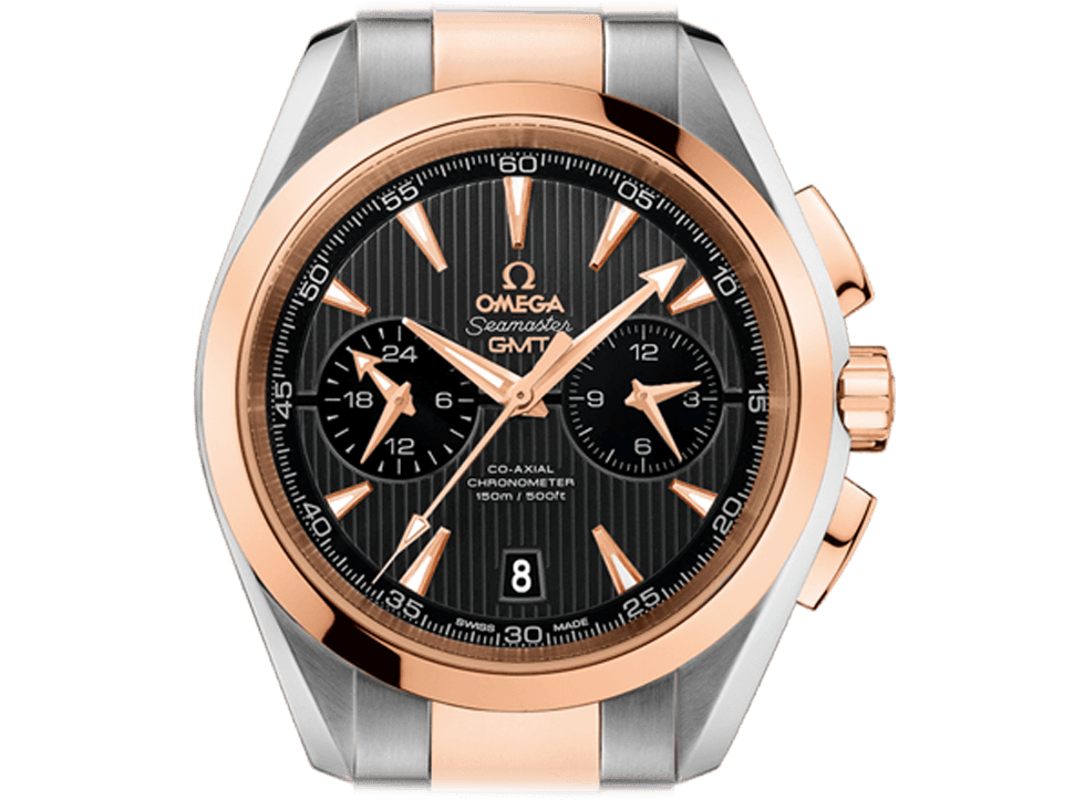 Buy original Omega ﻿SEAMASTER AQUA TERRA 150M OMEGA CO-AXIAL GMT CHRONOGRAPH 231.20.43.52.06.001 with Bitcoin!