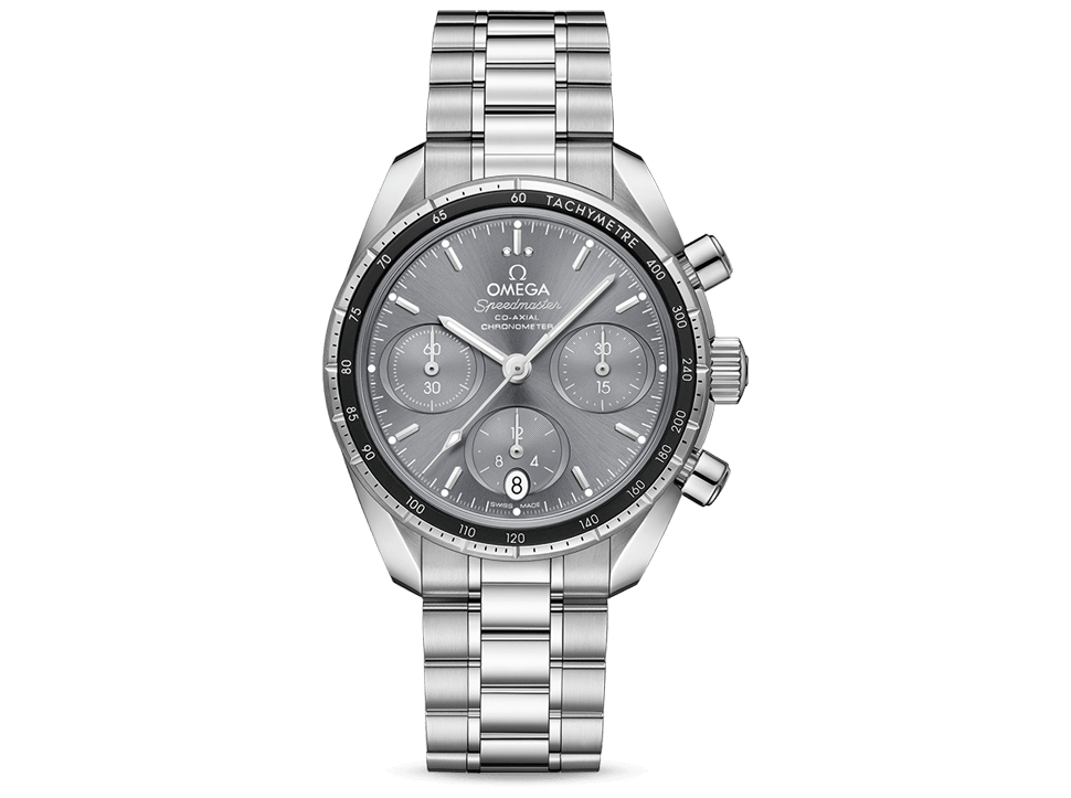 Buy original Omega Speedmaster 38 Co-Axial Chronograph 324.30.38.50.06.001 with Bitcoins!