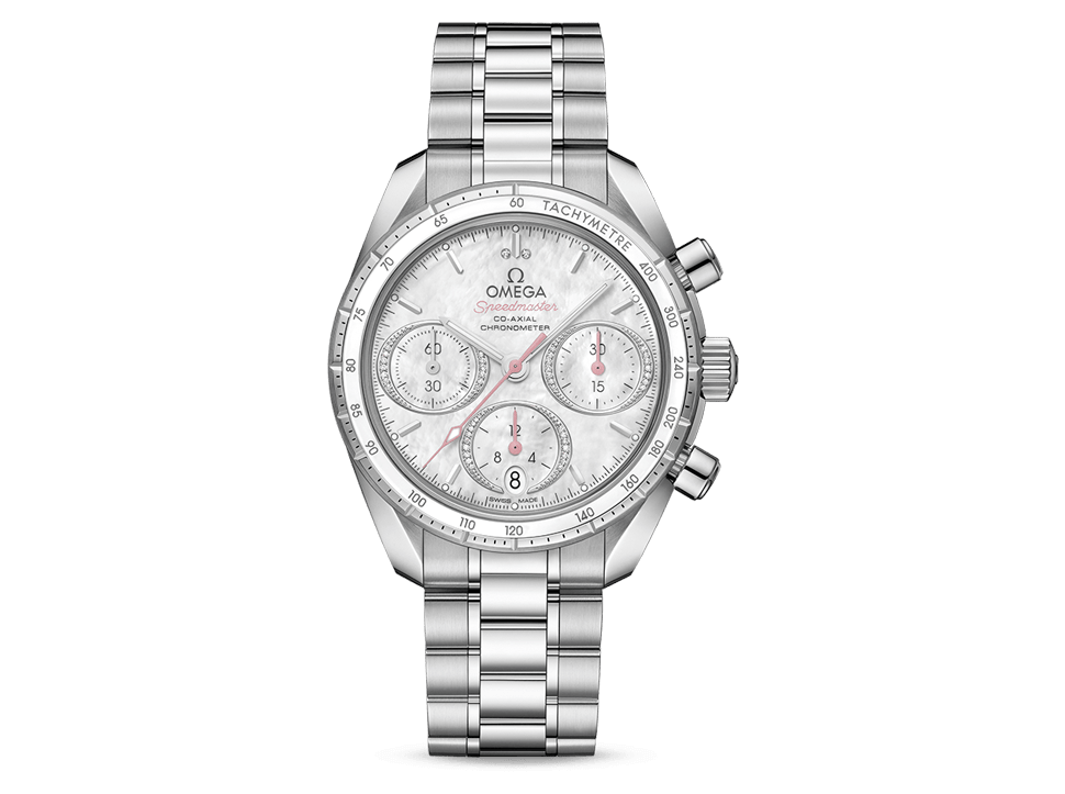 Buy original Omega Speedmaster 38 Co-Axial Chronograph 324.30.38.50.55.001 with Bitcoins!