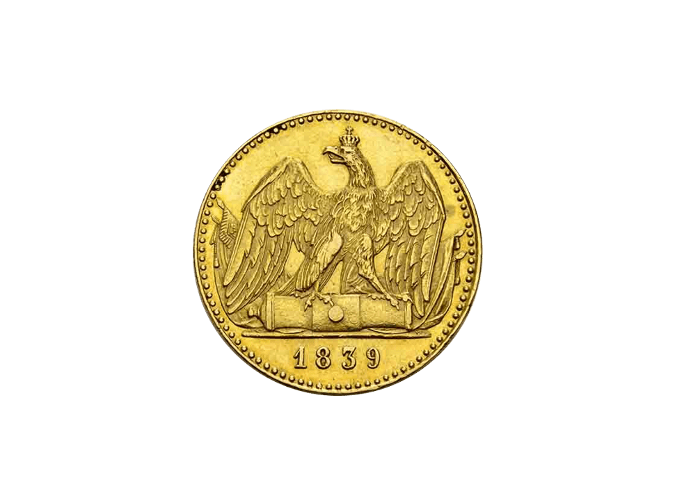 Buy original gold coins Prussia Double Friedrich d'or 1839 with Bitcoin!