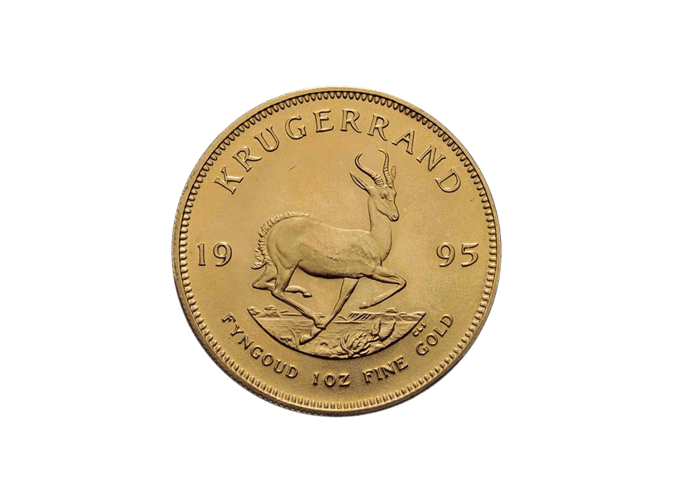 Buy original gold coins South Africa 1 oz Krugerrand 1995 with Bitcoin!