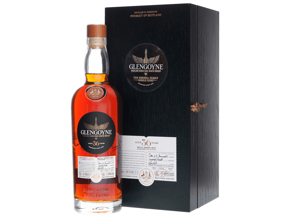 Buy original Whiskey Glengoyne 36 years old Russell Family with Bitcoin!