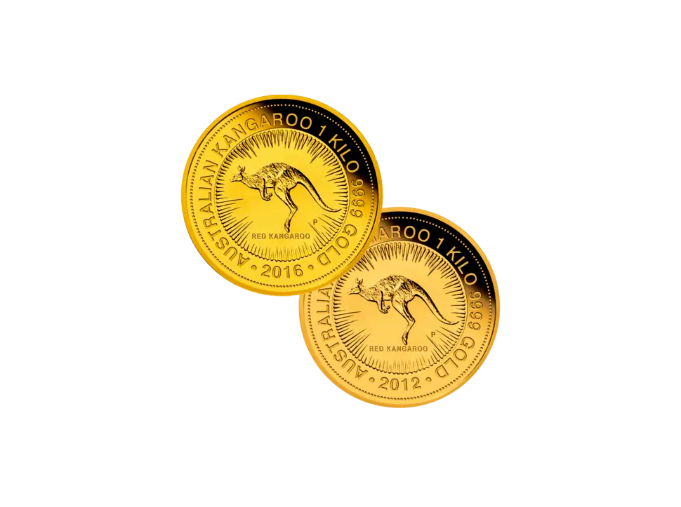 Buy original gold coins 1 kg Gold Australia Kangaroo various vintages with Bitcoin!