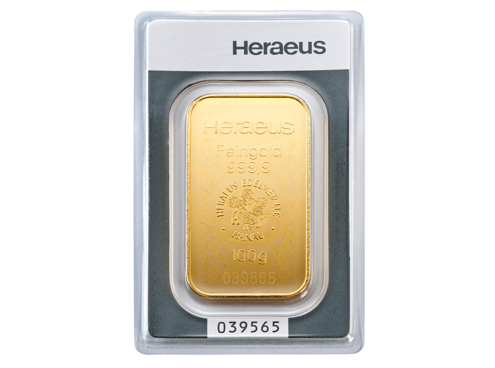  BitDials | Buy original Heraeus Gold Bar (minted) 100 g with Bitcoins!