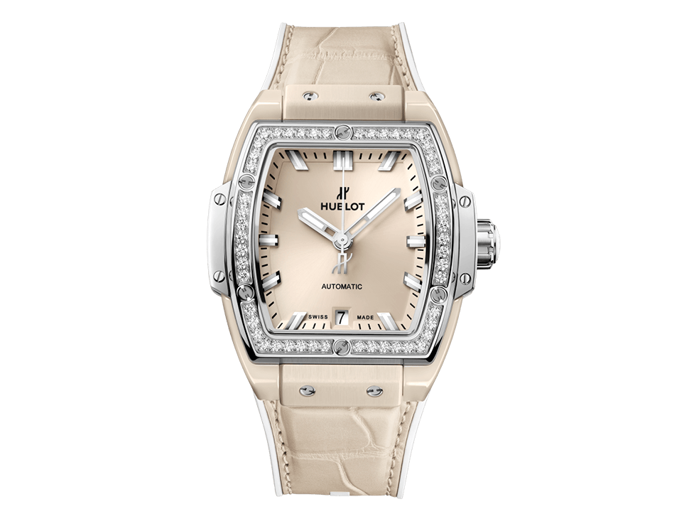 Buy original Hublot Spirit Of Big Bang BEIGE CERAMIC TITANIUM DIAMONDS 665.CZ.891B.LR.1204 with Bitcoins!.