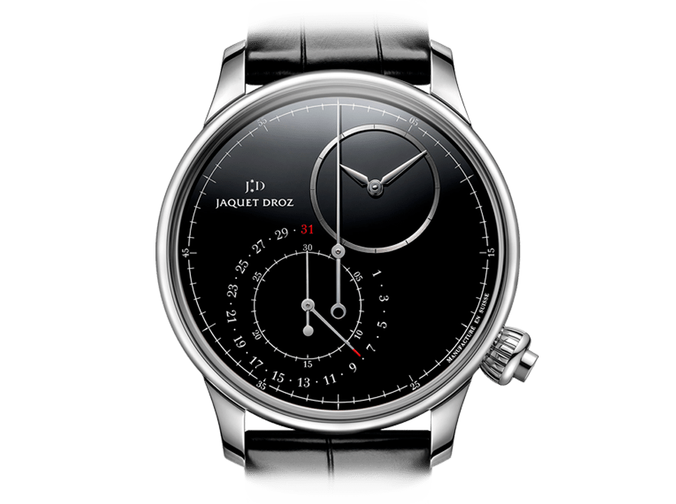 Buy original Jaquet Droz GRANDE SECONDE OFF-CENTERED CHRONOGRAPH BLACK ONYX J007830270 with Bitcoins!