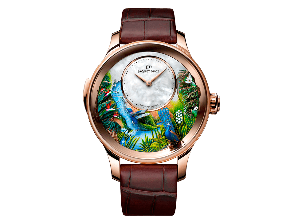 Buy original Jaquet Droz Tropical bird repeater J033033202 with Bitcoins!