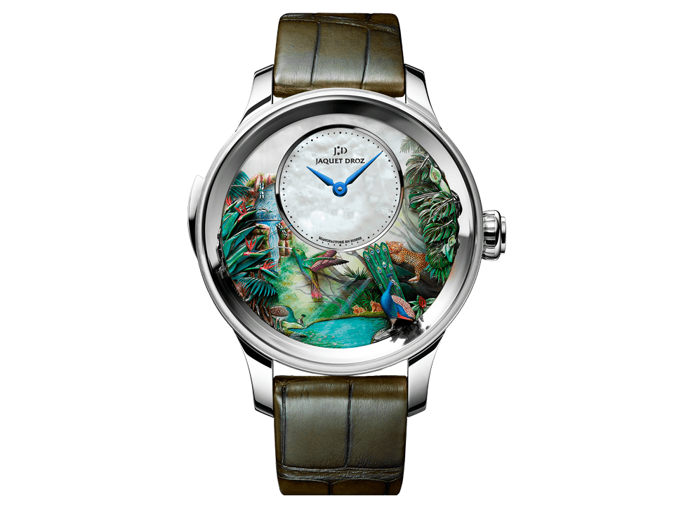 Buy original Jaquet Droz Tropical bird repeater J033034200 with Bitcoins!