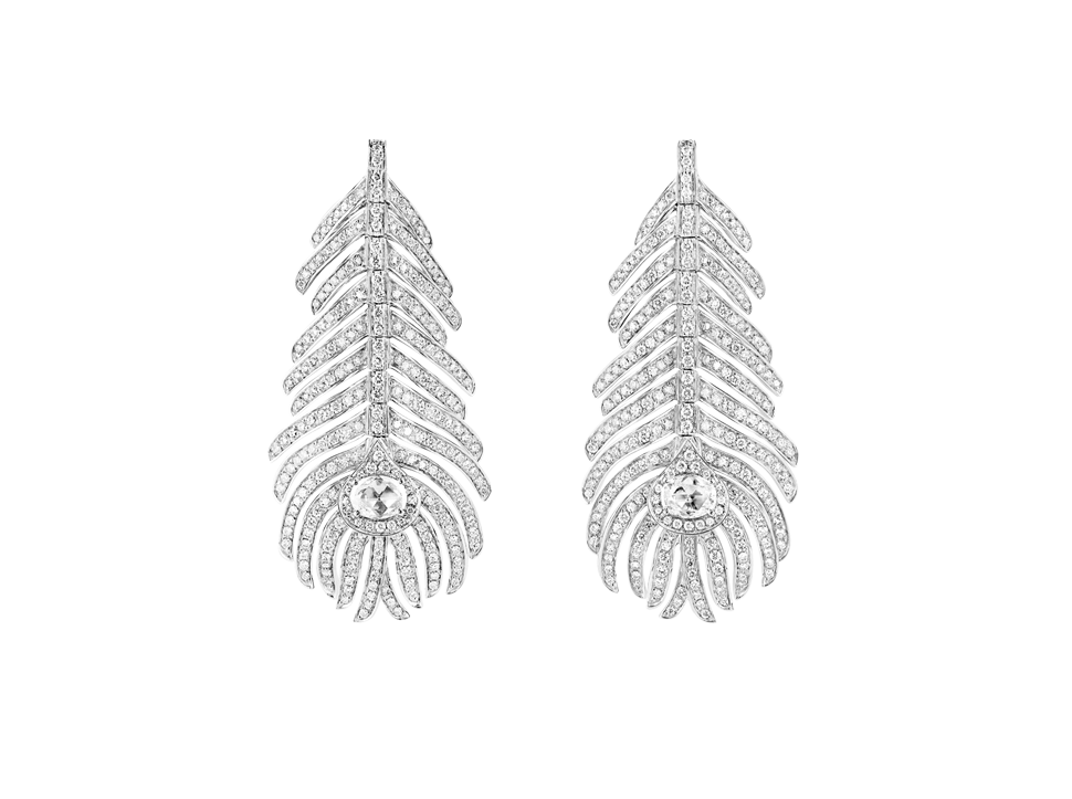 Buy original Boucheron Plume de Paon Earrings with Bitcoin!