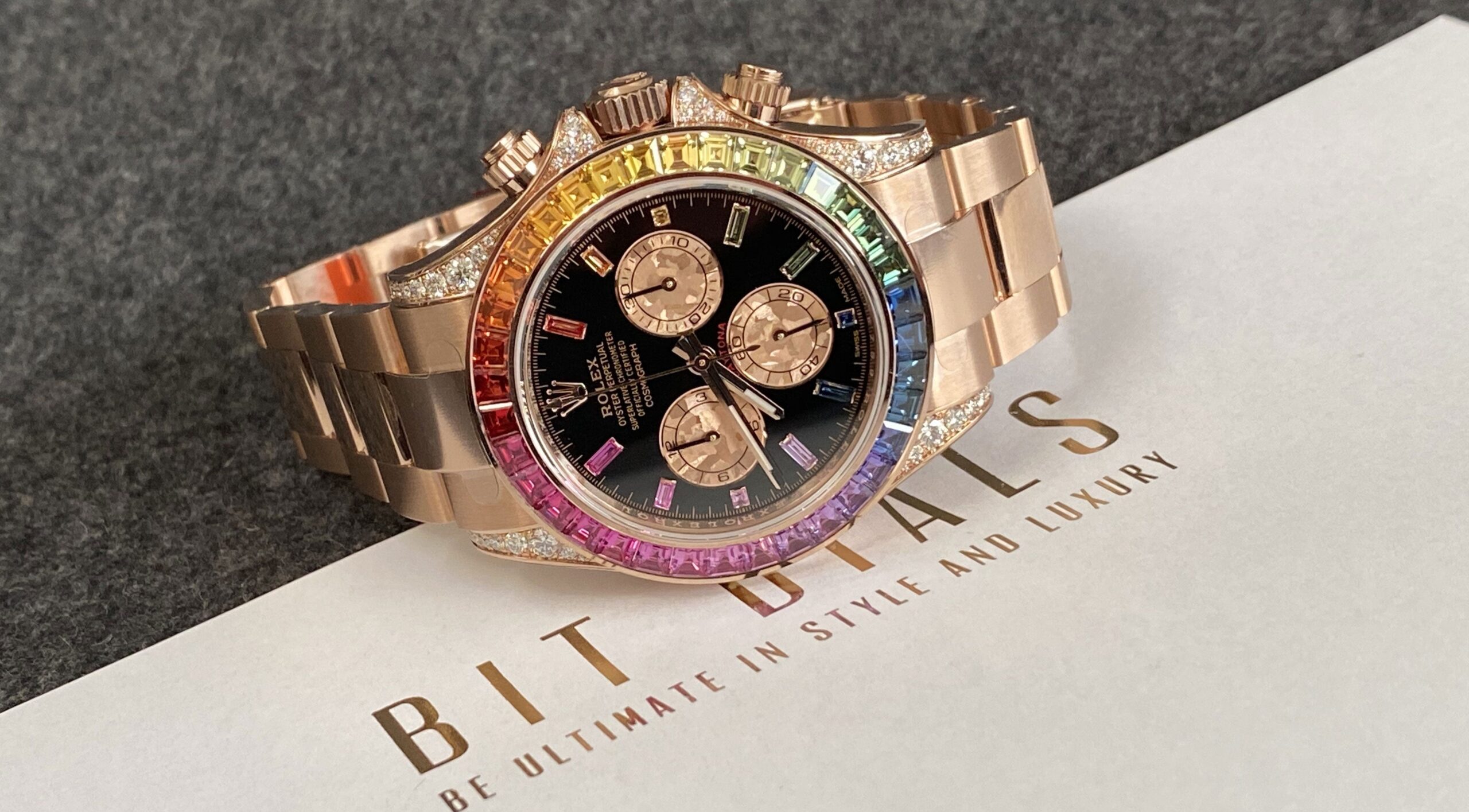 Rolex Daytona Rainbow Everose Gold 116595RBOW – Deliberately Flamboyant.