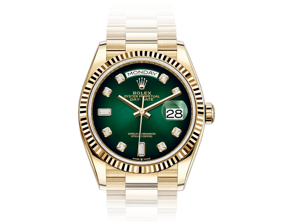 Buy original Rolex DAY-DATE 36 m 128238-0069 with Bitcoins!