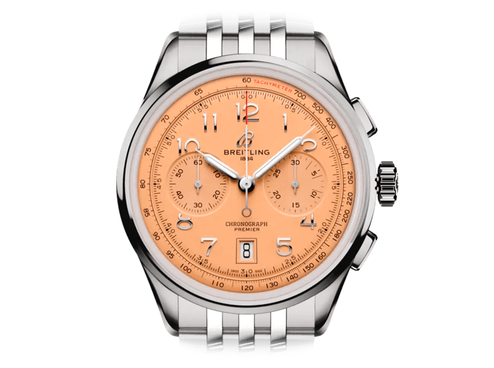 Buy original Breitling Premier B01 Chronograph AB0145331K1A1 with Bitcoin!