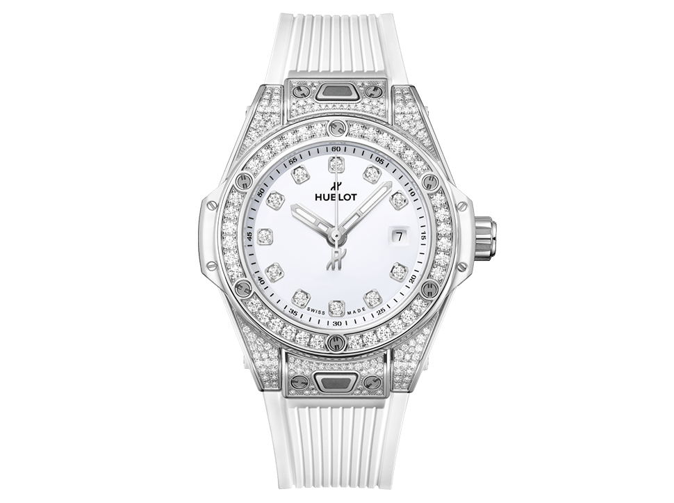 Buy original Hublot BIG BANG ONE CLICK STEEL WHITE PAVÉ 485.SE.2210.RW.1604 with Bitcoin!