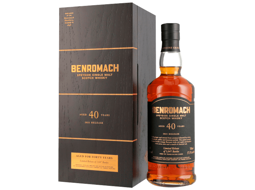 Buy original Whiskey Benromach 40 YO Single Malt with Bitcoin!