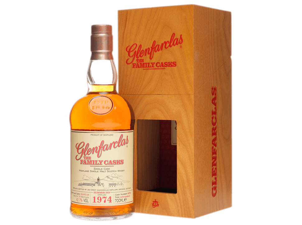 Buy original Whiskey Glenfarclas Vintage 1974 Summer 2016 with Bitcoin!