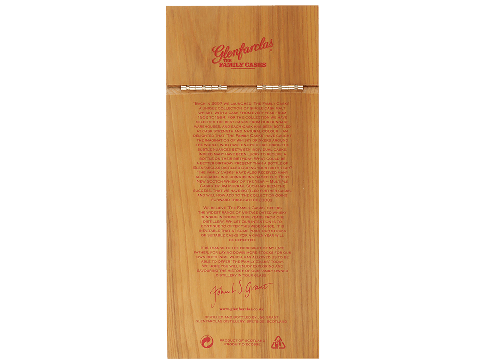 Buy original Whiskey Glenfarclas Vintage 1974 Summer 2016 with Bitcoin!