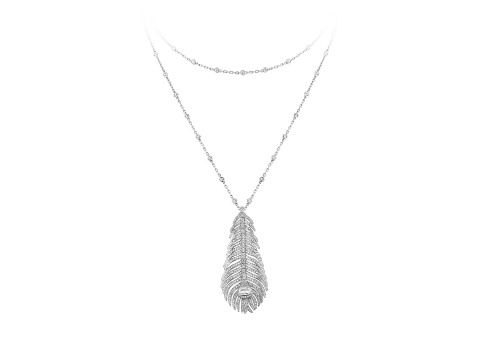 Buy original Boucheron Plume de Paon Necklace with Bitcoin!