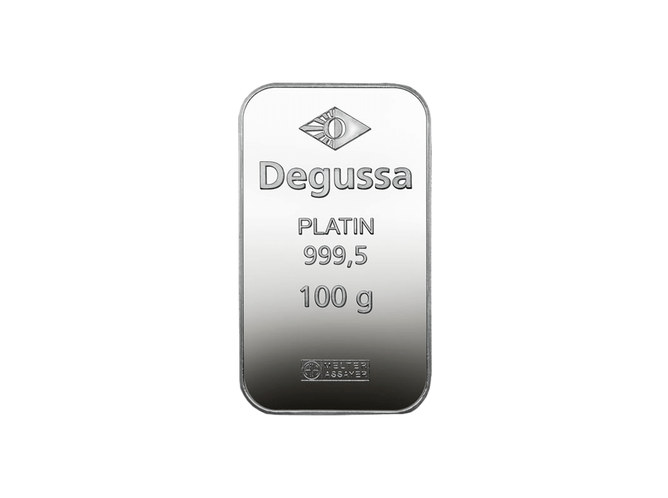  BitDials | Buy original Degussa Platinum Bar (minted) 100 g with Bitcoins!