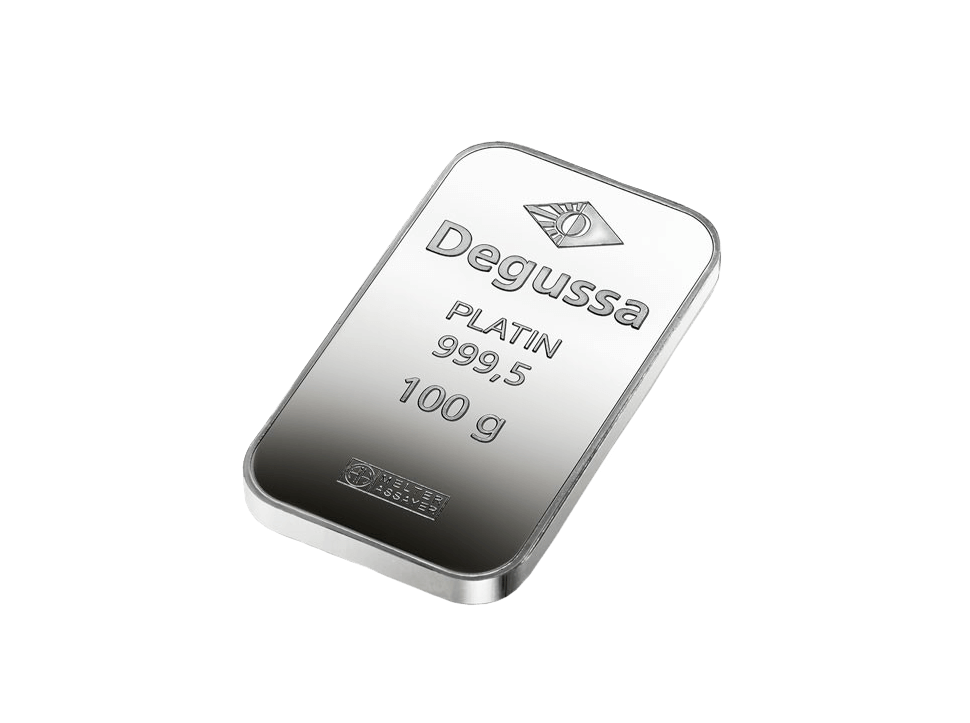  BitDials | Buy original Degussa Platinum Bar (minted) 100 g with Bitcoins!