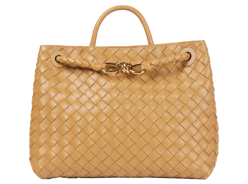 Buy original Bottega Veneta Andiamo Intrecciato Medium leather tote bag with Bitcoins!