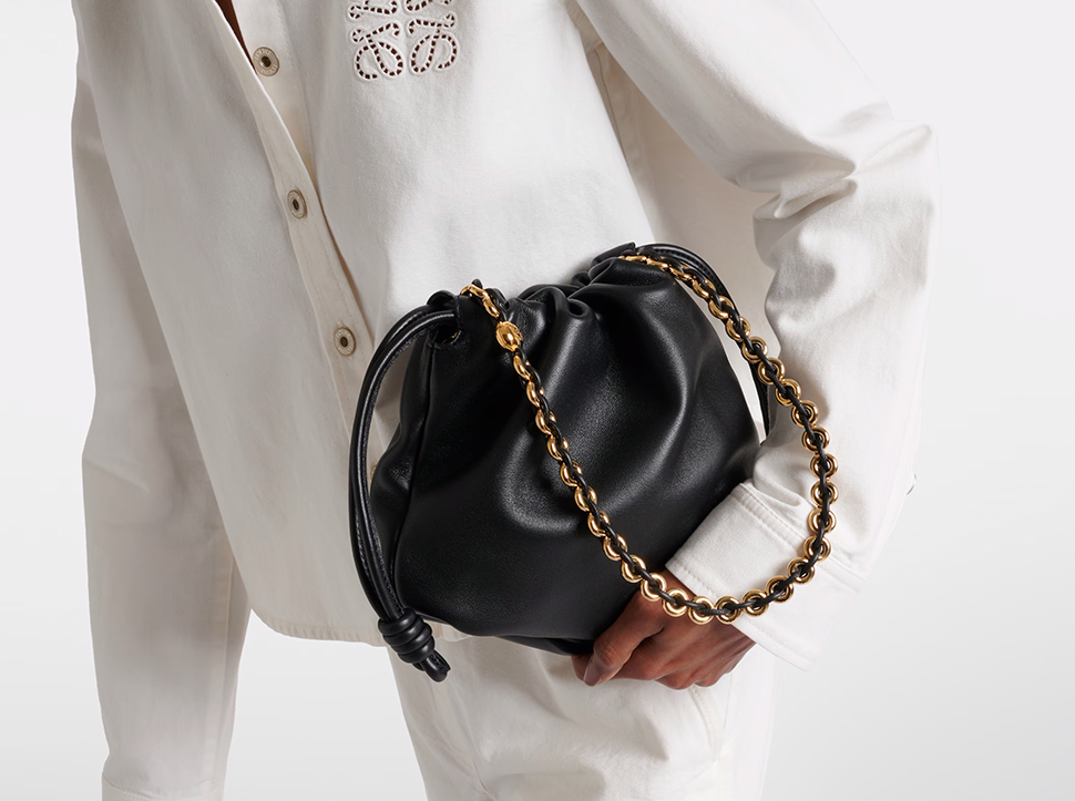 Buy original Loewe Flamenco Small leather bucket bag with Bitcoins!