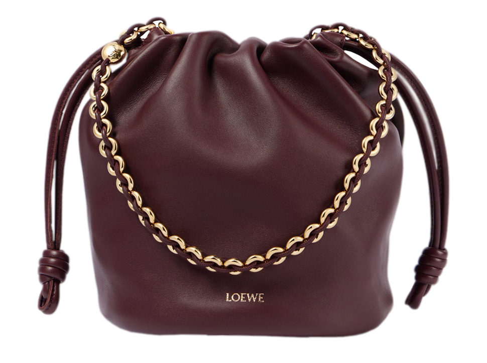 Buy original Loewe Paula's Ibiza Flamenco Small leather bucket bag with Bitcoins!