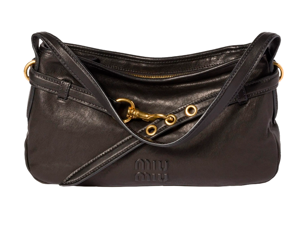 Buy original Miu Miu Aventure shoulder bag black with Bitcoins!