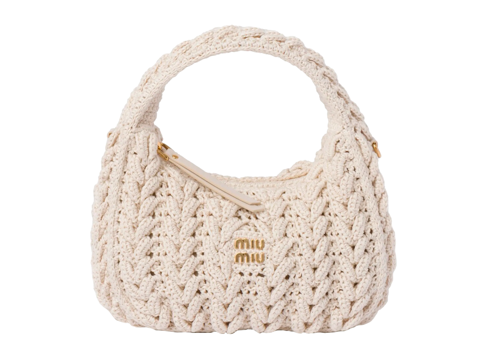 Buy original Miu Miu Wander crochet tote bag with Bitcoins!