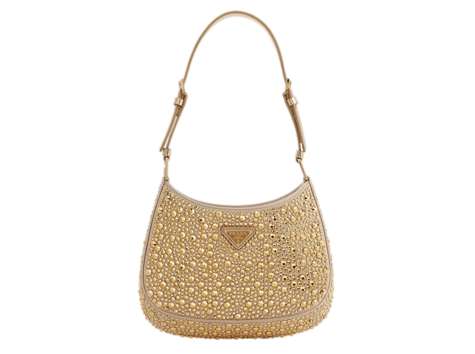 Buy original Cleo embellished satin shoulder bag with Bitcoins!