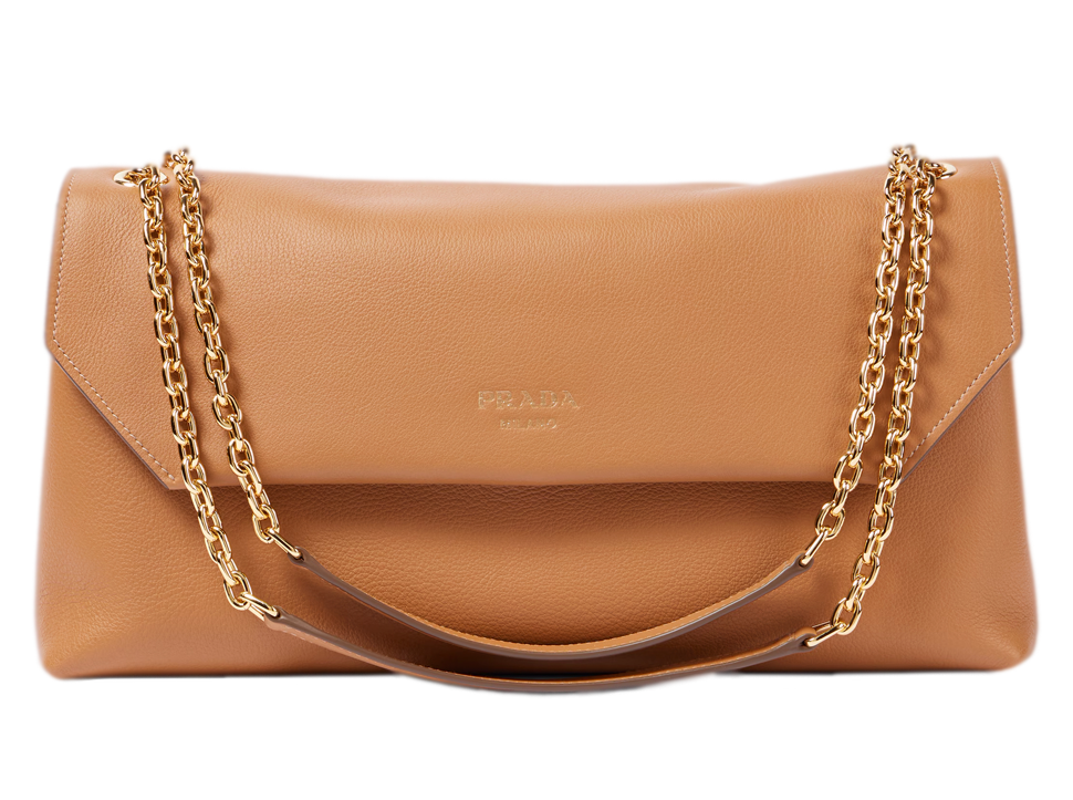 Buy original Prada Medium leather shoulder bag with Bitcoins!