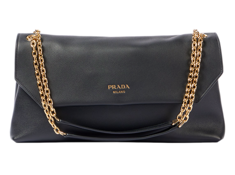 Buy original Prada Medium leather shoulder bag with Bitcoins!