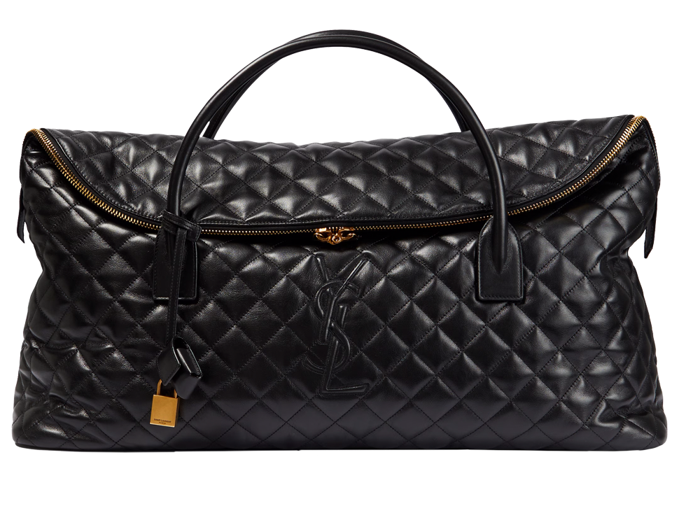 Buy original Saint Laurent Es Giant quilted leather travel bag with Bitcoins!